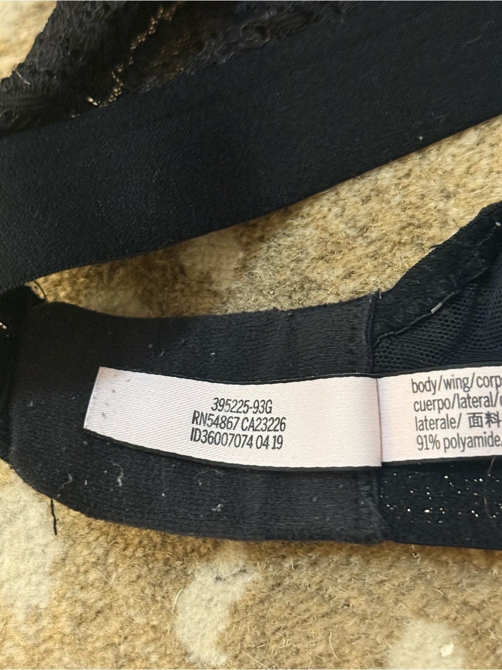 Victoria’s Secret Lightly Lined Demi Bra Black Lace Logo Band 34DD - Picture 7 of 11